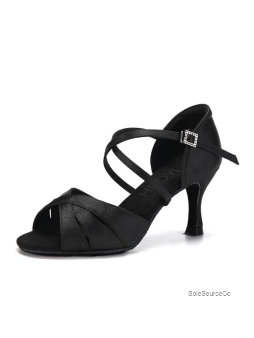 Latin Dance Shoes Satin Salsa Practice Open Toe Buckle